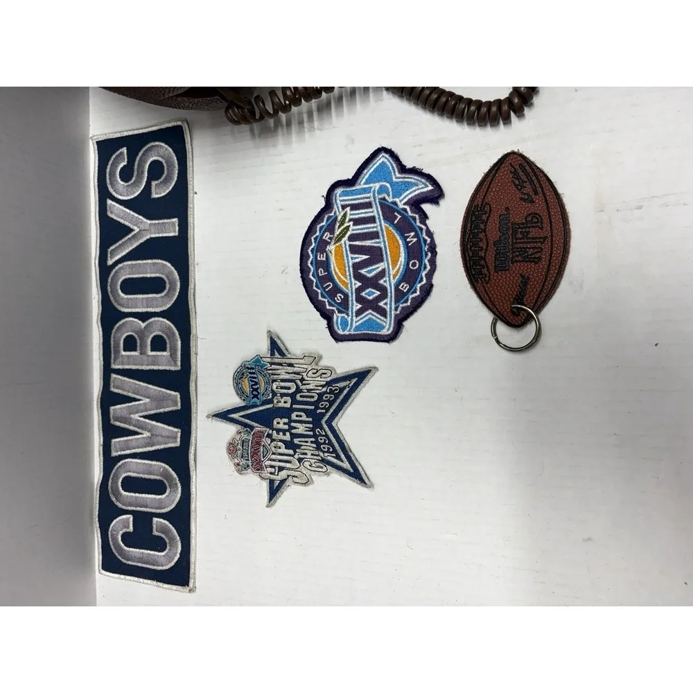Vintage NFL Football Push Button Phone Dallas Cowboys Phone And Super Bowl Patch